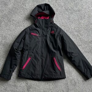 The North Face Black Jacket with Pink Trim